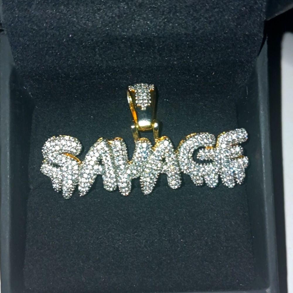Mossinite (dimond encrusted) pendant